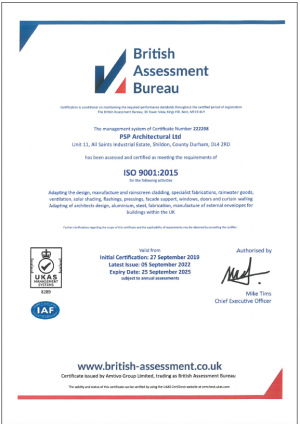 ISO9001 – PSP Architectural